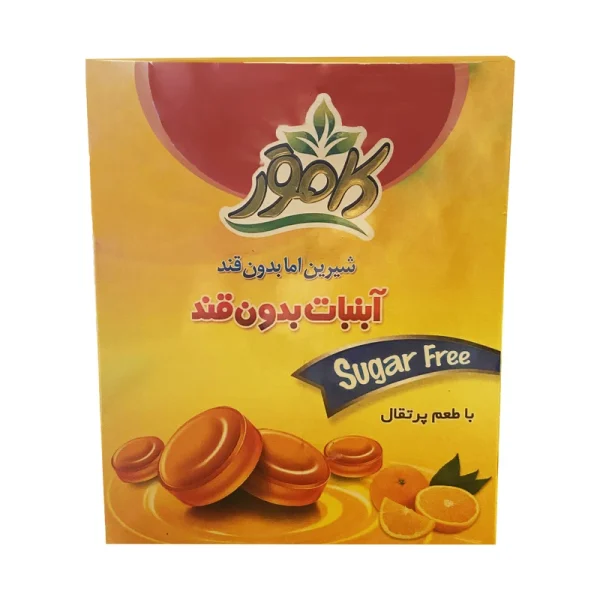 آبنبات پرتقال بدون قند کامور ۱۳۰ گرم